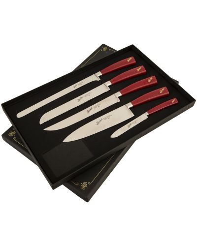 Elegance chef Set of 5 Knives Red