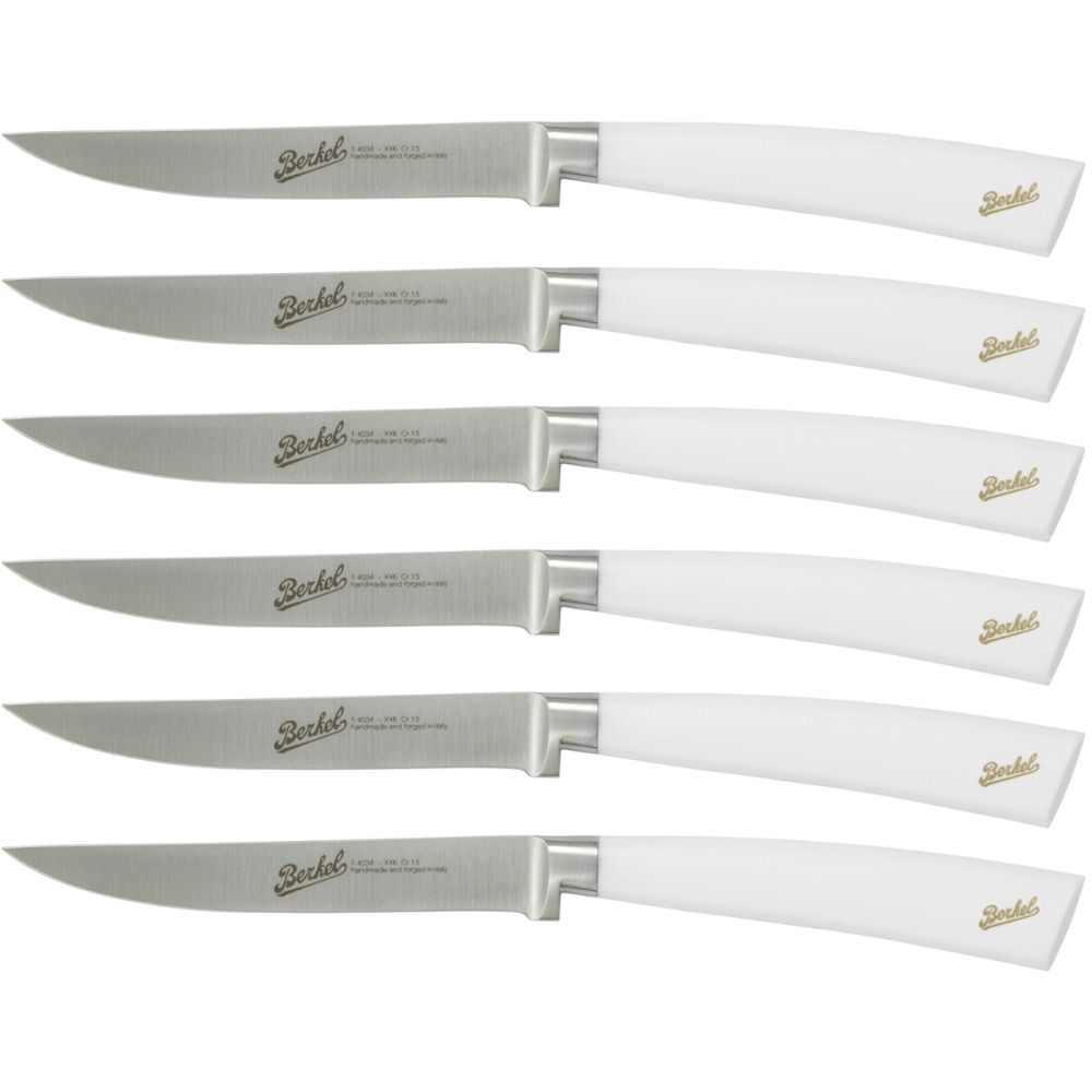 Elegance Set 6 coltelli da bistecca in acciaio Bianco