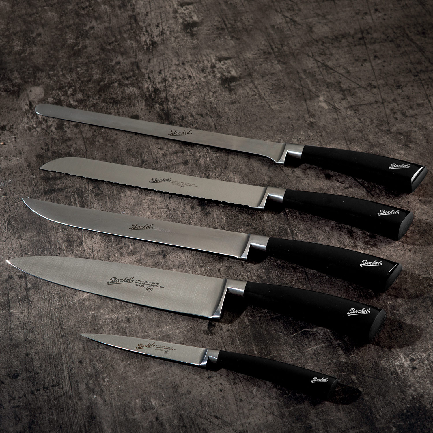 Elegance chef Set of 5 Knives Black